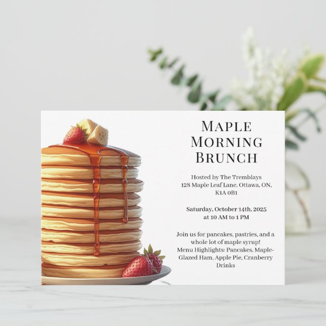 God Brunch | Pancakes & Maple Syrup Mysigt Fall Inbjudningar (Stående Fram)