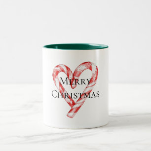 God Candy cane Heart Två-Tonad Mugg