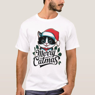 God Catmas! Jul Cat Holly Charm T Shirt
