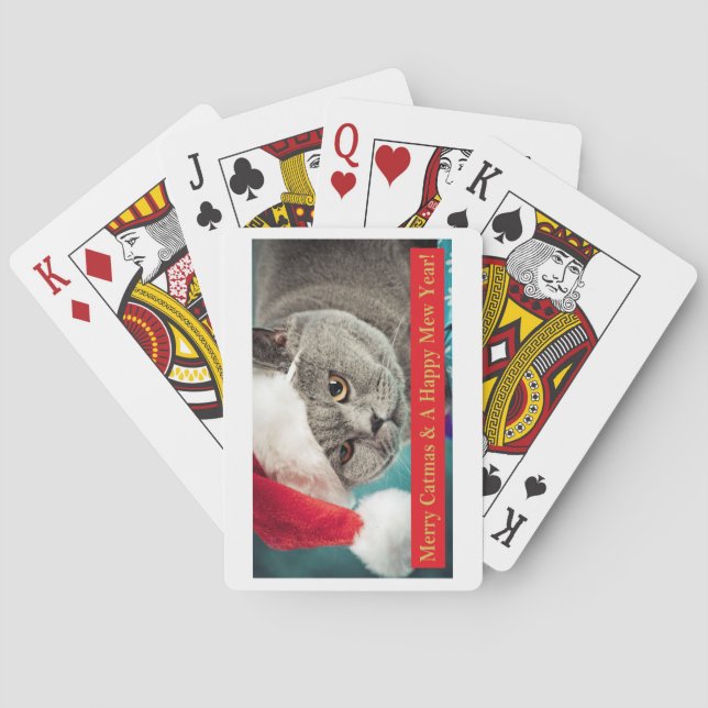 God Catmas och ett Lycklig Mew Year! Casinokort (Baksidan)