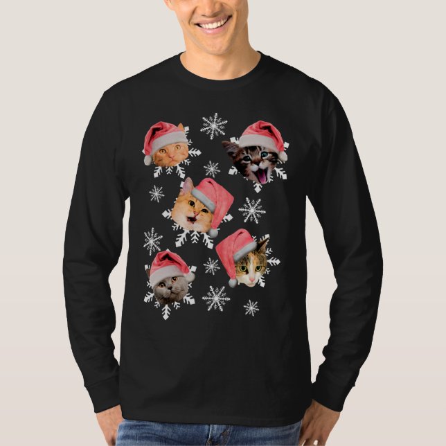 God Catmas Santa Hat Kattunge jul T Shirt (Framsida)