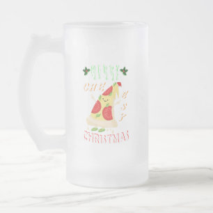 God Cheesy jul Julafton Santa Pizza jul Frostat Ölglas
