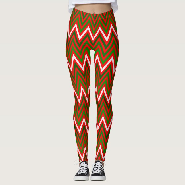 God Chevron Mönster Leggings (Framsida)