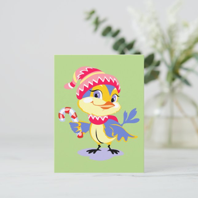 God Chick jul Helg Vykort (Stående Fram)