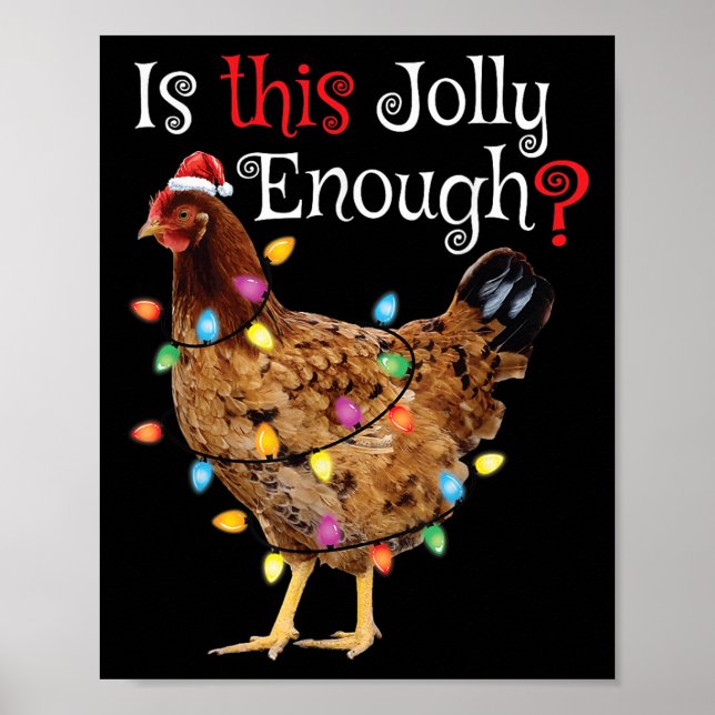 God Chicken Shirt Women Manar Kids Funny Santa Poster (Framsidan)