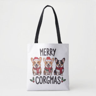 God Corgmas Santa Hatt Jul Corgi Hund Mamma Tygkasse