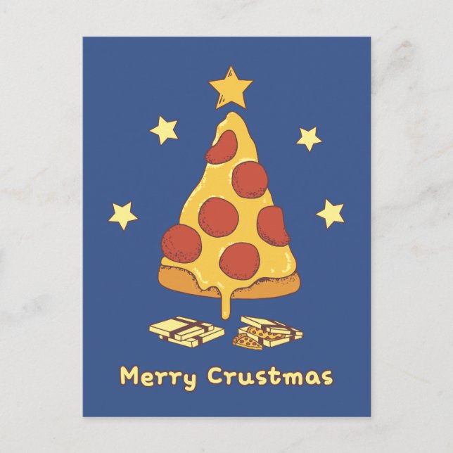 God Crustmas - Pizza Julkort Vykort (Framsida)
