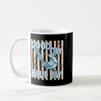 God Dag Blå Jay Söt Retro Fågel Grafisk Tillbaka T Kaffemugg