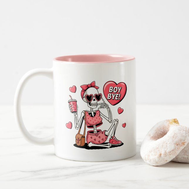 God dag då, nun Anti-Valentine Day Två-Tonad Mugg (Med munk)