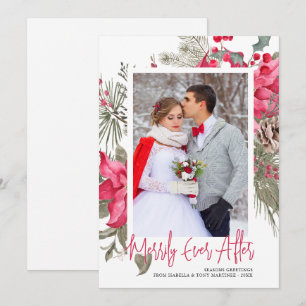 God dag efter Photo Red Poinsettia jul Julkort