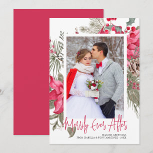 God dag efter Photo Red Poinsettia jul Julkort