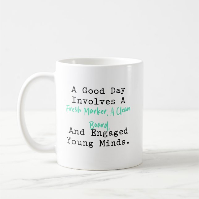 God Dag Färsk Markör Ren Tavla Engagerade Sinnen Kaffemugg (Vänster)