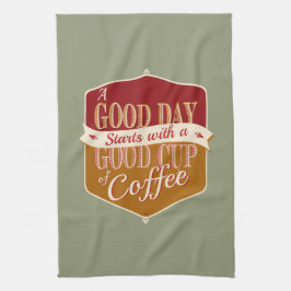 God dag, gott kaffe kökshandduk