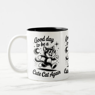 God dag söt katt Två-Tonad mugg