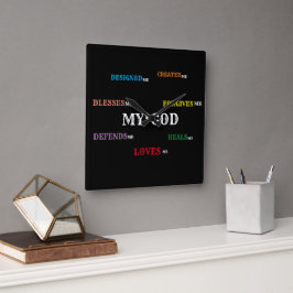 GOD DESIGNAD ME CLOCK-samling. Fyrkantig Klocka