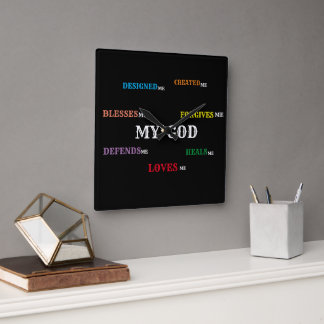 GOD DESIGNAD ME CLOCK-samling. Fyrkantig Klocka
