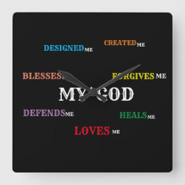 GOD DESIGNAD ME CLOCK-samling. Fyrkantig Klocka