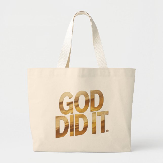 God Did It – Faith-Inspired Christian Tote Bag Jumbo Tygkasse (Framsidan)