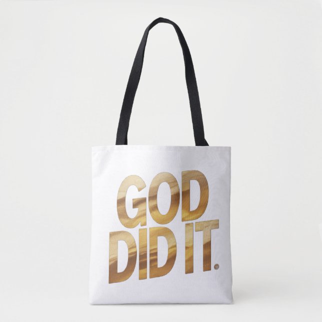 God Did It – Faith-Inspired Christian Tote Bag Tygkasse (Framsida)