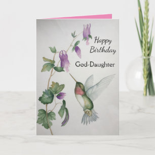 God dotter Birthday Hummingbird Garden Kort