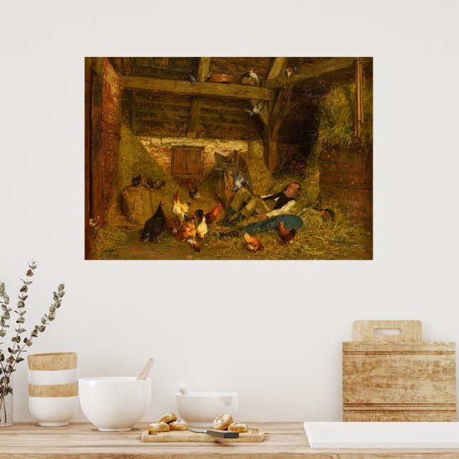 God eftermiddag Nap vid Threshing Golv Jutz Fedder Poster (Kök)