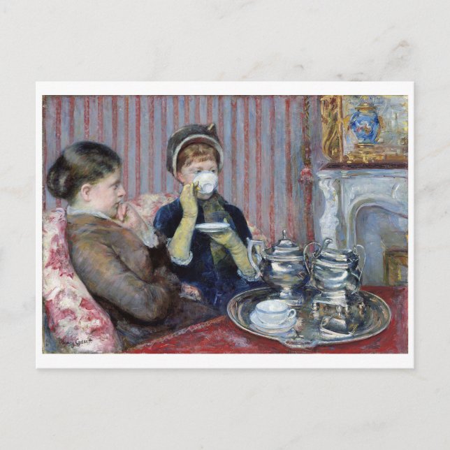 God eftermiddag Tea, Mary Cassatt Vykort (Framsida)