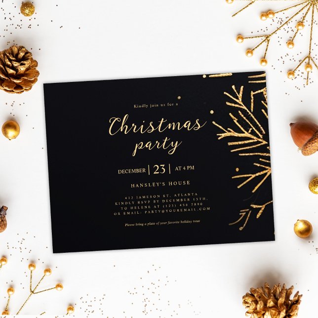 God Elegant i Party Modern Helgdag Inbjudan Vykort (Christmas Party Modern Elegant Festive Holiday Invitation Postcard)