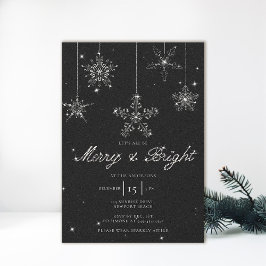 God Elegant, svart, vit Glitter, jul Inbjudningar