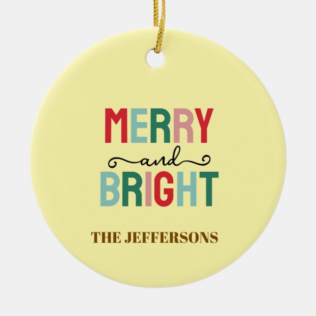 God familj gott nytt år God jul Julgransprydnad Keramik (Framsidan)