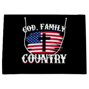 God Familj Land Amerikanska Flagga Christian P