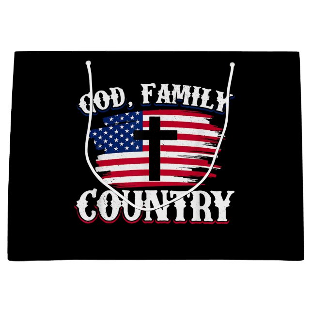 God Familj Land Amerikanska Flagga Christian P (Framsidan)