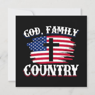 God Familj Land Amerikanska Flagga Christian P Inbjudningar