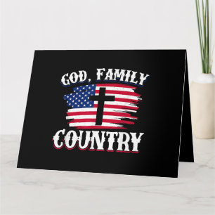 God Familj Land Amerikanska Flagga Christian P Kort