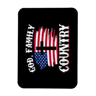 God Familj Land Amerikanska Flagga Christian P Magnet