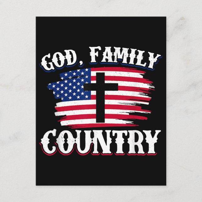 God Familj Land Amerikanska Flagga Christian P Tilläggskort (Framsida)