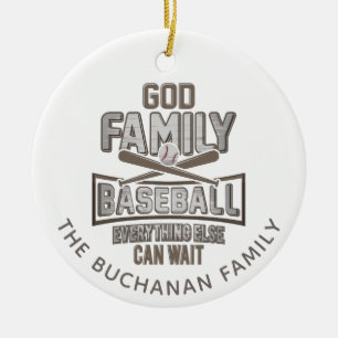 God Family Baseball-familjens jul Julgransprydnad Keramik