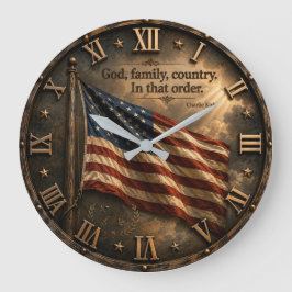 God Family Country Charlie Kirk Quote Stor Klocka