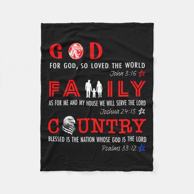 God Family Country  Fleecefilt (Framsidan)