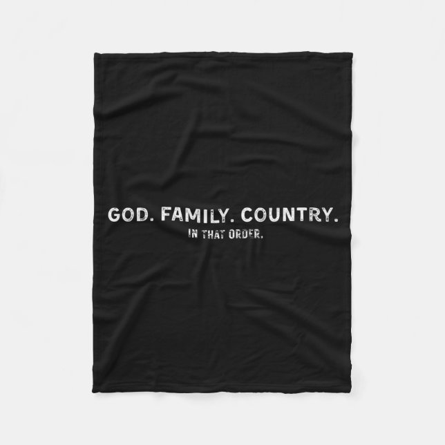 God Family Country In That Order  Fleecefilt (Framsidan)