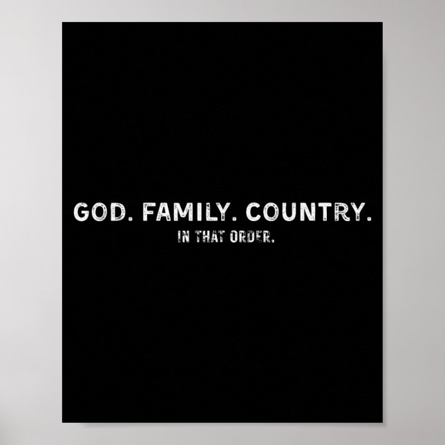God Family Country In That Order  Poster (Framsidan)