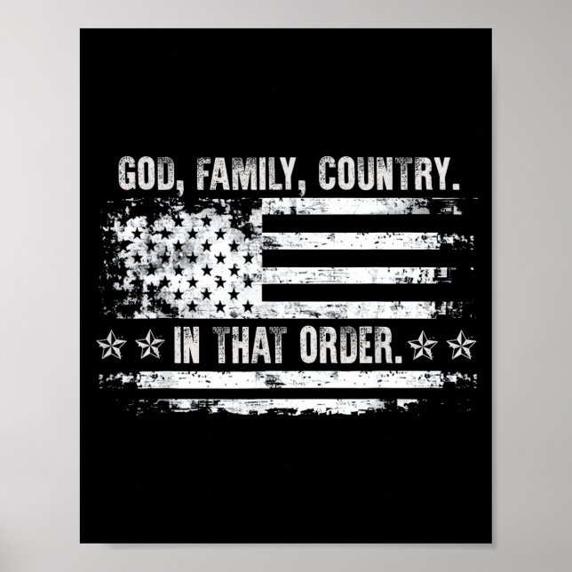 God Family Country Patriotic Faith Pride Usa For S Poster (Framsidan)