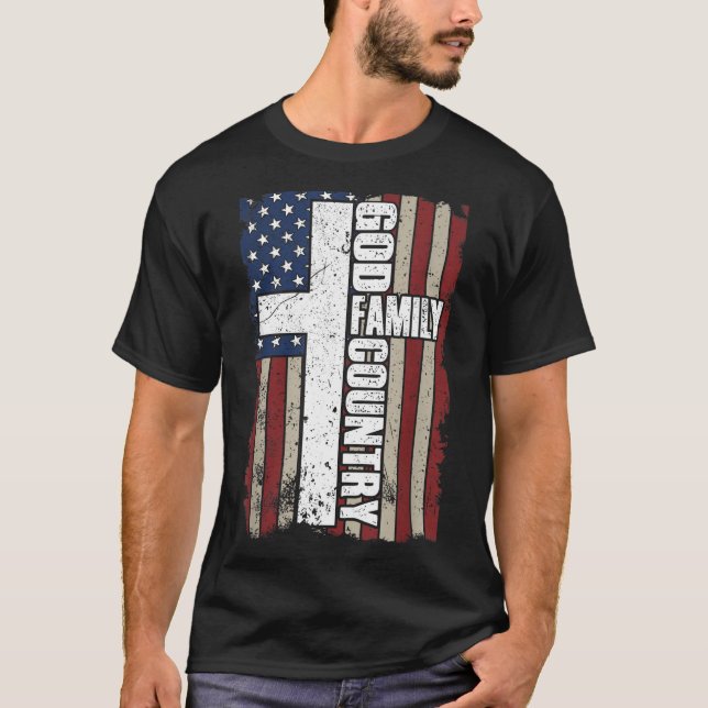 God Family Country  T Shirt (Framsida)