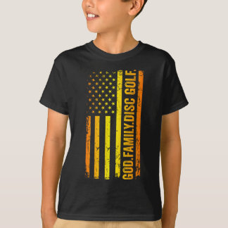 God Family Disc Golf Us American Flag Father's Day T Shirt