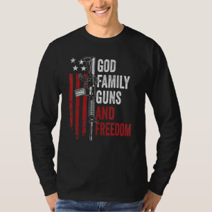 God Family Guns Freedom Ar15 Pro Gun American US T Shirt