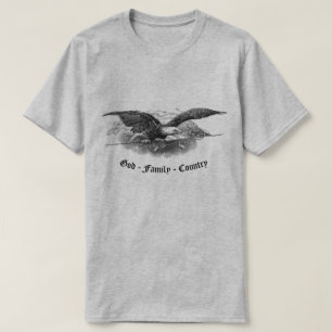 God Family Land America Eagle American T Shirt