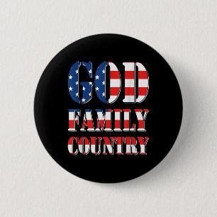 God Family Land Amerika, USA, Flagga Proud Memoria Knapp