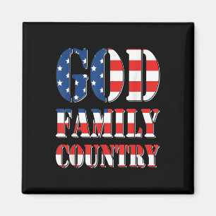 God Family Land Amerika, USA, Flagga Proud Memoria Magnet