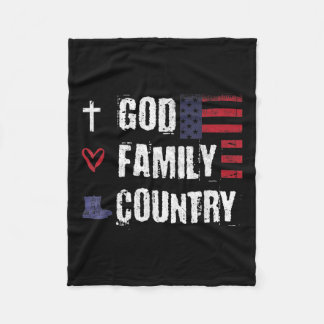 God Family Land Patriotic Veteran Soldier Memor Fleecefilt