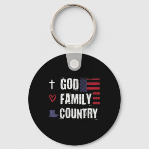 God Family Land Patriotic Veteran Soldier Memor Nyckelring