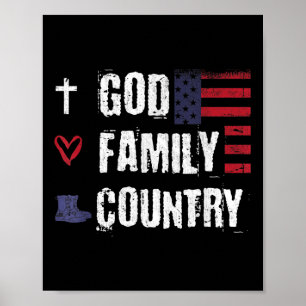 God Family Land Patriotic Veteran Soldier Memor Poster